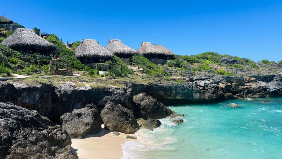 Rustic, nature-inspired bungalows right above the beach